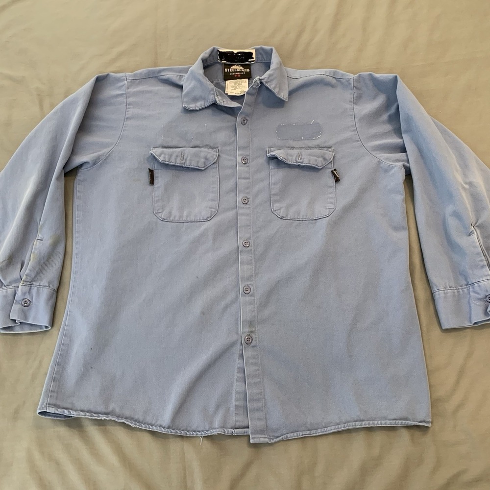 Westex Ultra Soft FR Work Shirt 2112 ARC Rating 8.7‎ Cat2 Men's LG Reg (Stains)
